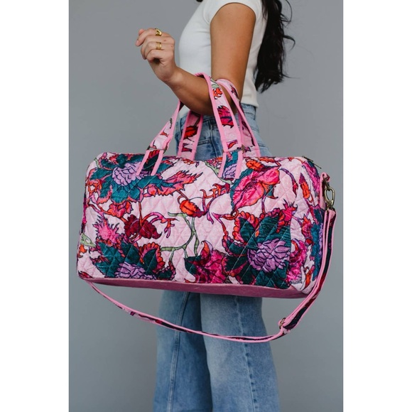 Panache Apparel Co. Pink & Multicolor Floral Duffel Spendanight Bag - Picture 2 of 5